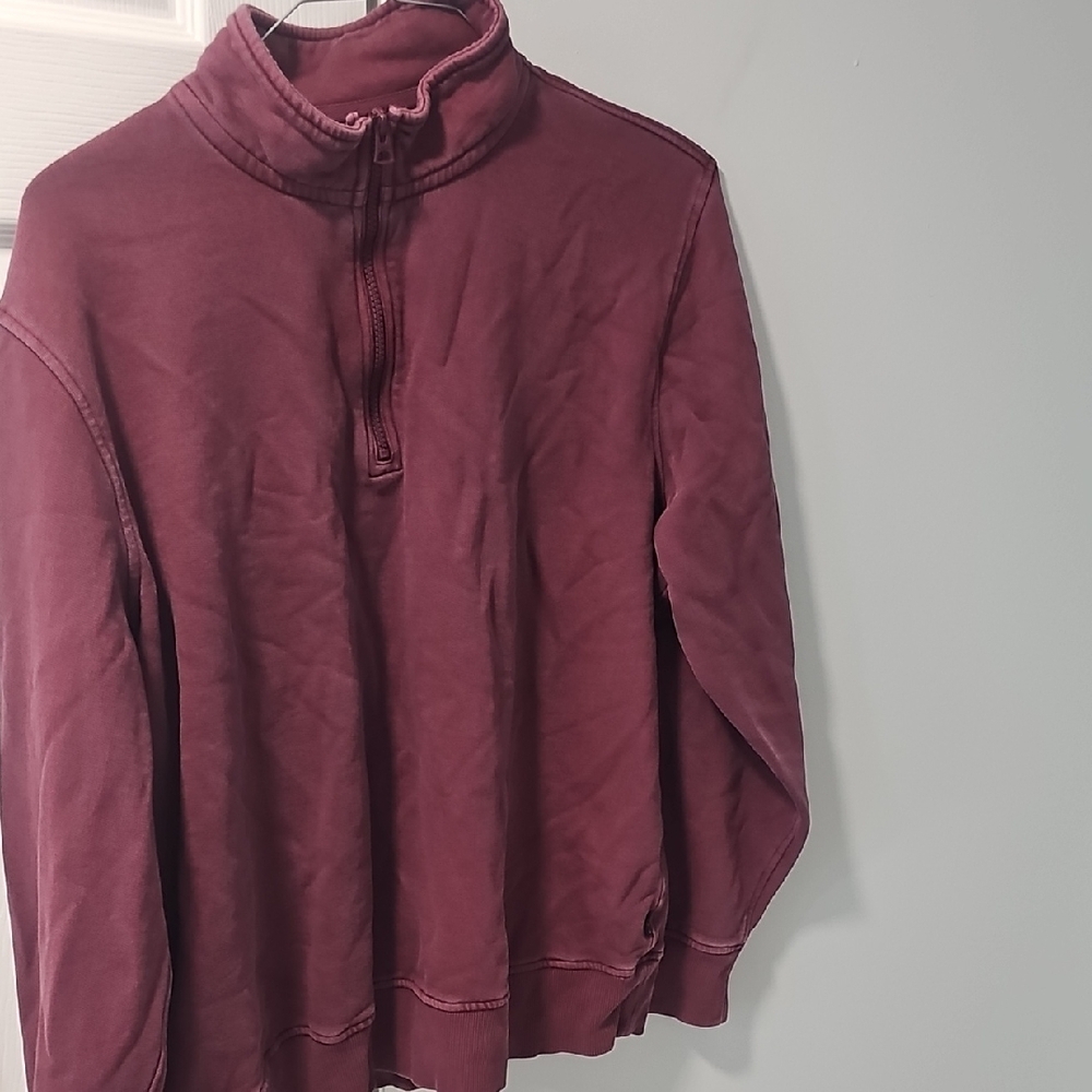 Lucky Brand Burgundy Zip-Up Sweater
